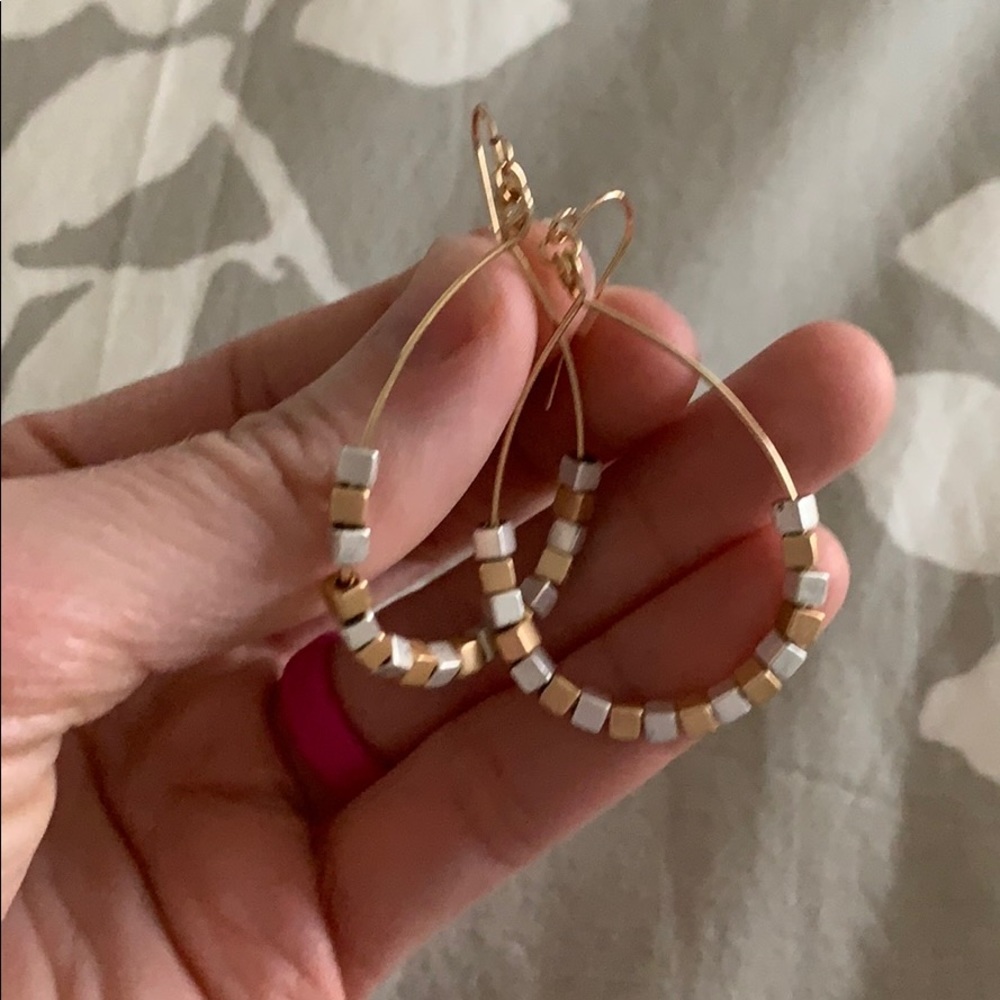Gold and silver earrings